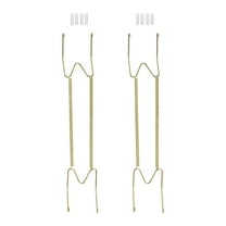 4Pcs Plate Hanger, 16 Inch W Type Stainless Steel Invisible Wall Plate Hangers, Gold