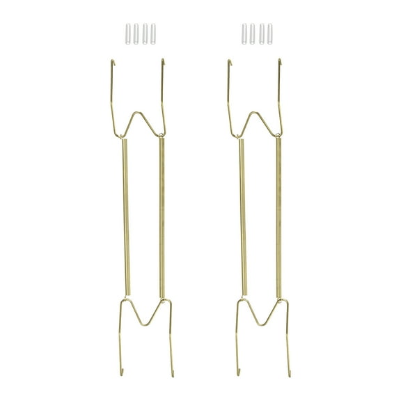 4Pcs Plate Hanger, 16 Inch W Type Stainless Steel Invisible Wall Plate Hangers, Gold
