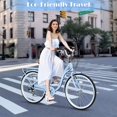 thumbnail image 2 of iYofe Women's Comfort Cruiser Bike, 26 Inch, 7 Speed, Dual Brakes, Soft Seat, Adjustable Height, Blue, 2 of 9