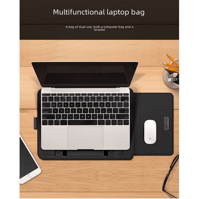 For Apple Notebook Protective Cover 13-inch Inner Bag Huawei 14-inch Computer Bag 16-inch Leather Bag with Bracket