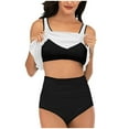 thumbnail image 2 of Summer Saving pimelu Bathing Suit for Women Bikini Set for Women Two Piece Swimsuits Tankini Swimsuits Beach Ruffle High Waist Shorts Modest Swimsuit Women Swimsuits, 2 of 6