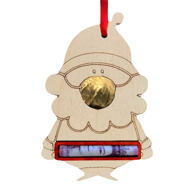 Xihbxyly Pinza para Billetes Navideña, Tarjetero Único, Regalo Navideño y Decoración para Billetes, Adorno Colgante para Árbol de Navidad, Diseño Duradero, Ideal para Navidad, Tamaño de 10 Cm.