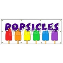 36"x96" POPSICLES BANNER SIGN frozen fruit dessert ice pop stick freeze pop ice