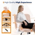 thumbnail image 2 of Ktaxon Office Chair with Chenille Fleece Upholstery, Flip-Top Armrest Desk Chair on Metal Star Base, Adjustable Height & Quiet Casters for Home Study Orange, 2 of 7