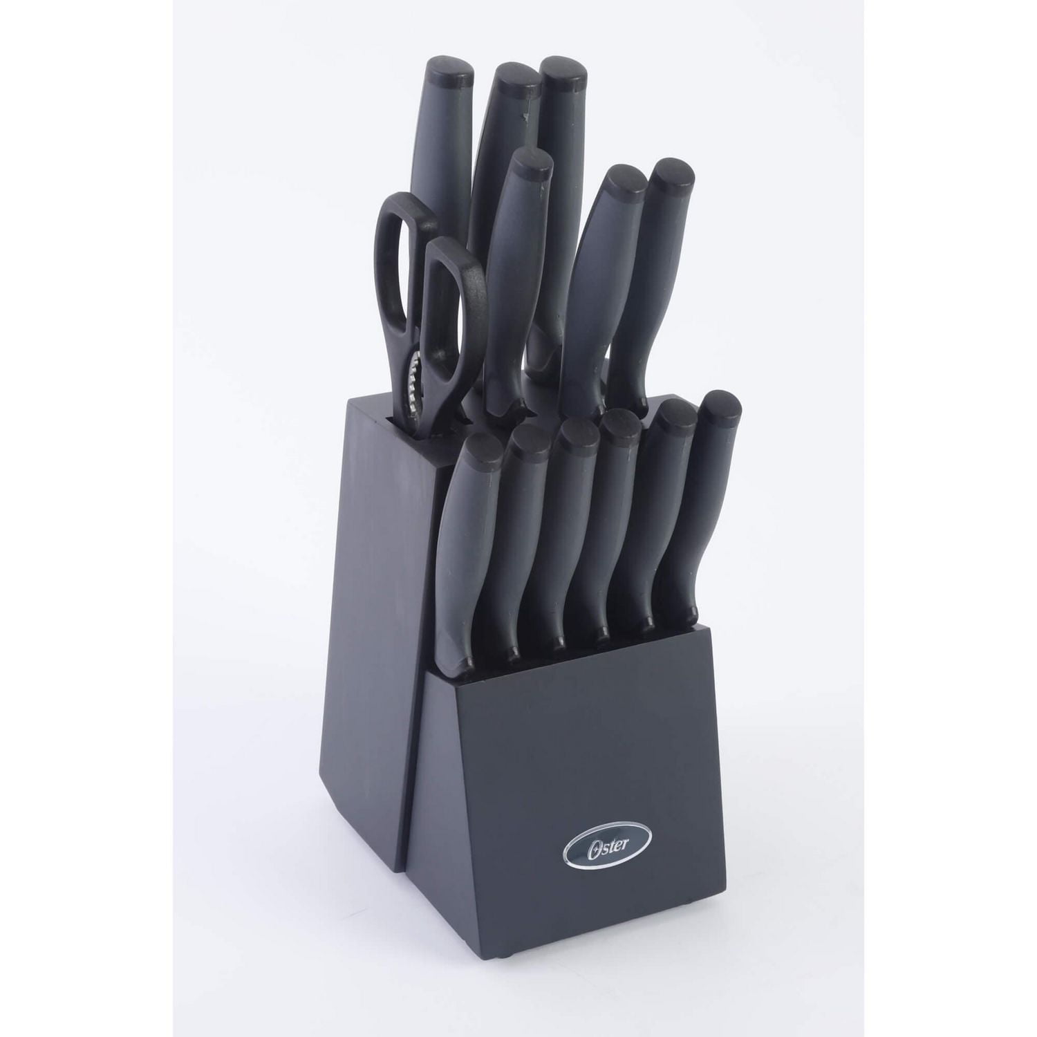 Ensemble de couverts 14 pièces Oster Slice Craft avec bloc noir - Noir