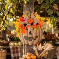 thumbnail image 3 of Burlap Pumpkin Wreath for Front Door Farmhouse Fall Wreath, Fall Door Decor, Halloween Autumn Wreath for Porch Home Decor, 3 of 7