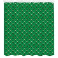 thumbnail image 3 of Elf Shower Curtain, Repetitive Pattern of Chunky Irish Man with a Hat and a Pipe, Fabric Bathroom Set with Hooks, 69W X 75L Inches Long, Green Pale Mustard Orange and Umber, by Ambesonne, 3 of 3
