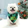 thumbnail image 1 of Christmas Day Pet Dog Bandanas Double Layer Triangle Towel Bib for Small Medium Large Dogs and Cats Holiday Supplies with Front Print and Reverse Plaid Design, 1 of 5