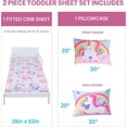 thumbnail image 2 of Todays Kids 2-Piece Unicorn Bedding Toddler Sheet Set - Breathable 100% Soft Brushed Microfiber Polyester, Standard Size Crib Sheet Set - Gentle on Delicate Skin - Fitted Toddler Sheets & Pillowcase, 2 of 6