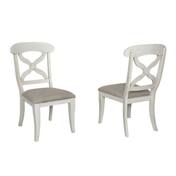 Sunset Trading Andrews 18.5" Wood Dining Chairs in White/Brown (Set of 2)