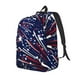 thumbnail image 1 of Disketp Red White Blue Fireworks 1 print Canvas Backpack Lightweight Travel Daypack Student Rucksack Laptop Backpack-Small, 1 of 5