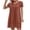 Watermelon Red, variant on Antinious Women Fashion Short Sleeve Round Neck Solid Versatile Stylish Midi Dress