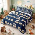 thumbnail image 3 of Erosebridal Lion Bed Spread Queen for Boys Girls, Toy Train Queen Coverlet Set, 3-Piece 1 Quilt and 2 Pillowcases, 3 of 7