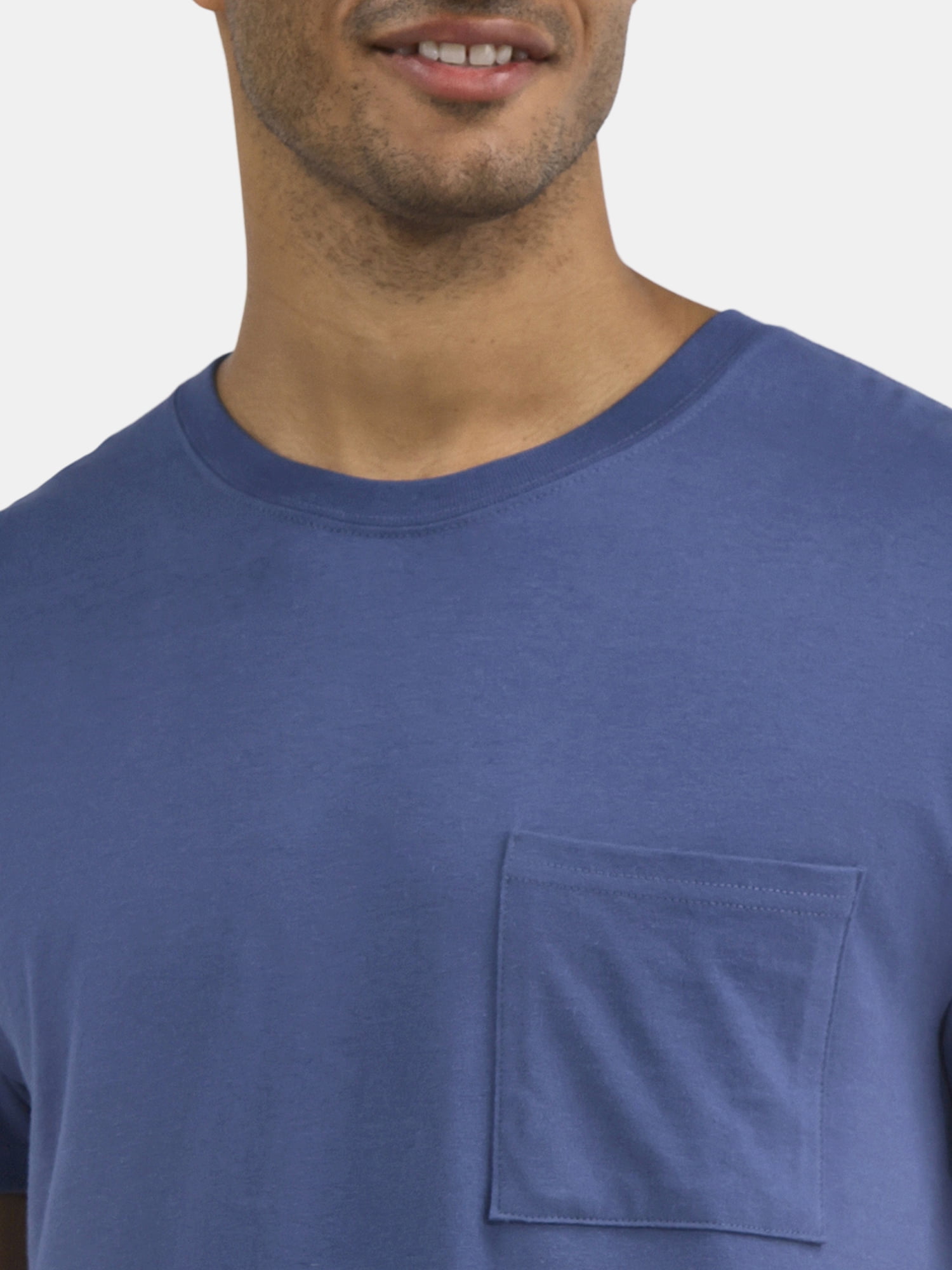 Athletic Works Men's and Big Men's Cotton Pocket Tee, 4-Pack, Sizes XS-5XL