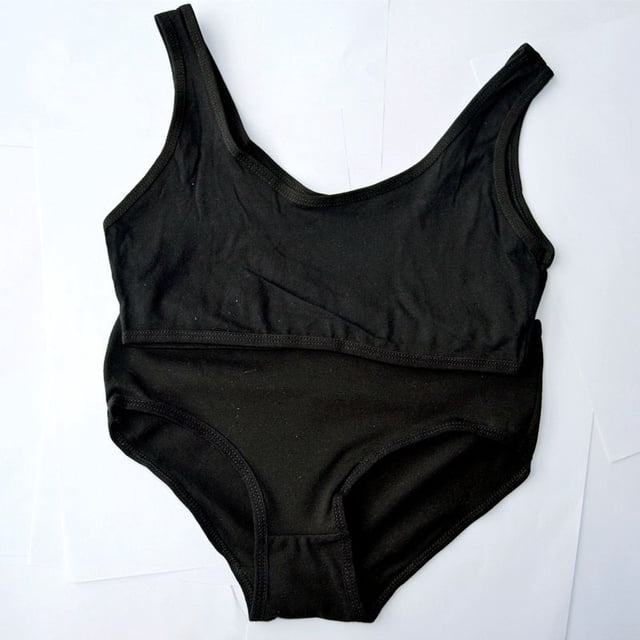 3 Set Solid Girls Sports Teenage Girl Underwear Sports Teenage Bra and Panties Set Cotton Training Bra Running Yoga BraBeige10 He Qiyong unisex