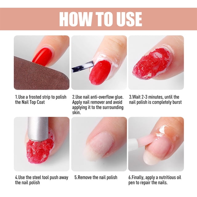 Removedor de esmalte de gel Quitar rápidamente el removedor de esmalte de uñas para quitar el arte de uñas UV