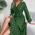 thumbnail image 5 of adviicd Fall Wedding Guest Dresses Women's Long Sleeve Wrap Front Maxi Dress with Tie Waist (Green,L), 5 of 8
