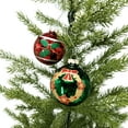 thumbnail image 2 of Holiday Time Dia 65mm 4Ct Wreath Glass Ornament, 2 of 5