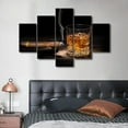 thumbnail image 3 of TISHIRON 5PCS Framed Whiskey Theme Canvas Wall Art Set,60"x32" Bar Cigar and Whisky Wall Canvas Art Decor, 3 of 7