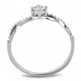 thumbnail image 2 of High polished (no plating) Stainless Steel Ring with AAA Grade CZ in Clear for Women Style DA104, 2 of 4