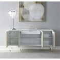 thumbnail image 4 of Pemberly Row 64" Contemporary High Gloss Lacquer Wood Sideboard Buffet Console with Hidden Drawer in White/Gold, 4 of 4
