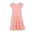 thumbnail image 6 of Jinhomg Plain Dress for Little Girl Flowy Comfy Ruffle Sleeve Midi Dress Casual Loose Solid Tiered Sundresses Spring Summer Vacation Dress Winter Saving Pink 6 Years, 6 of 8