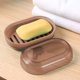 thumbnail image 4 of Jabonera de plástico color macarrón con base ranurada para drenaje | Jabonera compacta y duradera para lavabo de baño | Bandeja multiusos para guardar la ropa en la cocina, 4 of 6