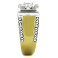 thumbnail image 4 of Luxe Jewelry Designs Men's Two-Tone IP Gold Stainless Steel Ring with Cubic Zirconia Stones - Size 8, 4 of 4