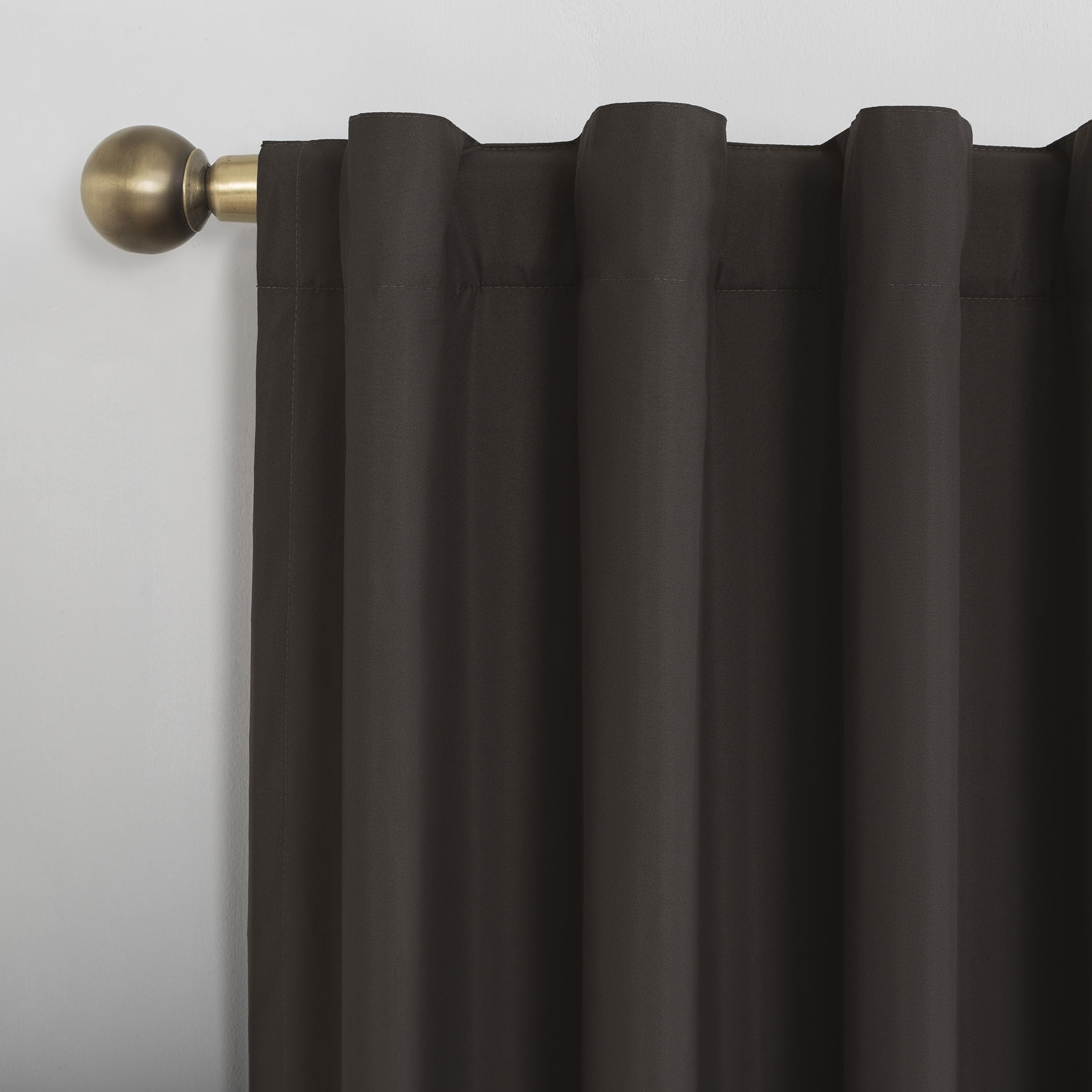 Sun Zero Cyrus 1-Piece  Thermal 100% Blackout  Back Tab/Rod Pocket Curtain Panel, Chocolate, 40”W x 84"L