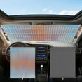 thumbnail image 1 of Parasol para coche persiana enrollable retráctil automática | Parabrisas de ajuste universal, aislamiento térmico, protección UV | Gasa de PVC | Montaje de ventosa fácil de instalar | Gris Negro |, 1 of 7