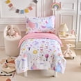 thumbnail image 2 of Juego de ropa de cama para niños pequeños Joyreap Unicornio 107x145 cm Rosa y Azul, 2 of 7