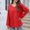 Red, variant on Blmnix Western Shirts for Women Gray V-Neck Solid Color Women Blouses for Work Athleisure cotton Long Sleeve Tops