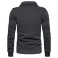 thumbnail image 4 of GuangCheng George Mens Asymmetric Zip Up Jackets,Slim Fit,Soft,Warm,Comfortable,Stretch,Lapel Collar,Shoulder Epaulettes Tops,Dark Gray,Size S, 4 of 8