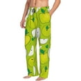 thumbnail image 3 of Kdxio Green Apple Print Men's Sleep Pajama Pant Lounge Pants with Pockets, 3 of 8