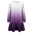 thumbnail image 5 of Annhoo Sweatshirt Dresses Women Fall Fashion Gradient Colour Crewneck Mini Dress Long Sleeve Pleated Dress, 5 of 6