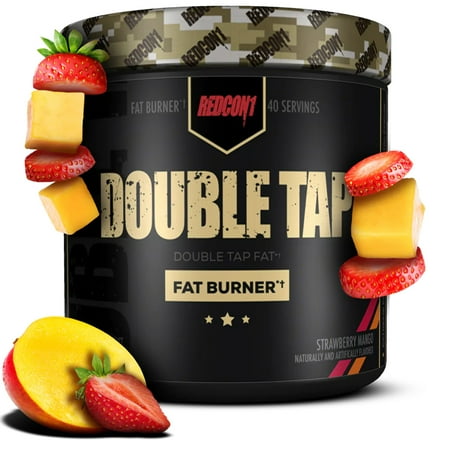 REDCON1 Double Tap Thermogenic Fat Burner, Powder, 40 Servings (Blue Raspberry)