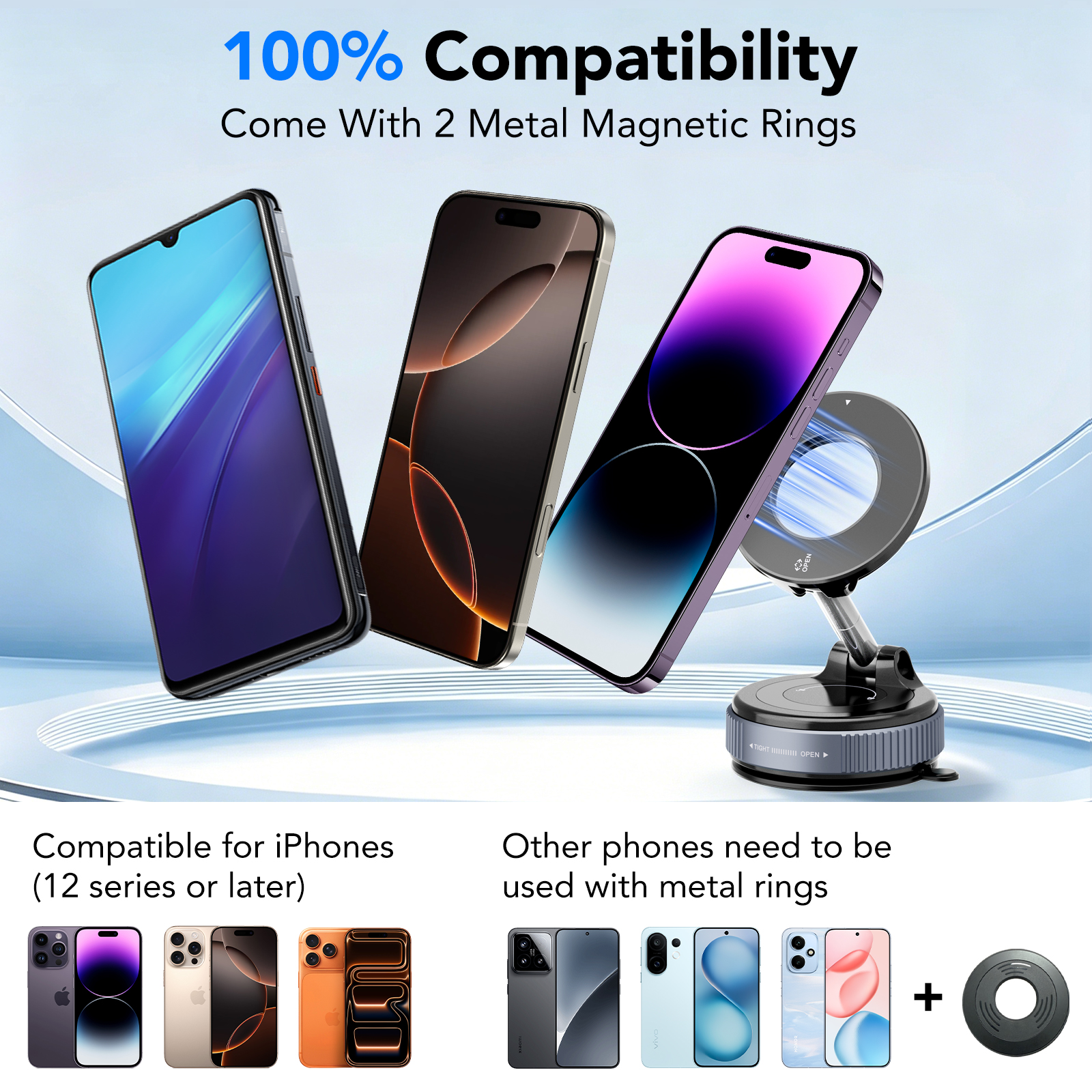 FAMOO Magnetic Car Phone Mount, 360° Adjustable photo 2