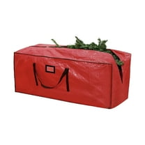 EWASWON Christmas Red Christmas Tree Storage Bag, Double Zipper, Large Capacity 53x13x27 Inches, Durable for Artificial Trees, Wreaths, Lights