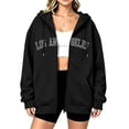 thumbnail image 2 of Hurxie Womens Cotton Hoodies Long Sleeve Sweatshirts Cute Lightweight Fall Winter Casual hooded Pullover Tops with Pocket, 2 of 6