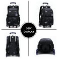 thumbnail image 5 of IvyH Rolling Backpack 3pcs Wheeled Backpack Lightweight Waterproof Schoolbag Set with Lunch Bag Pen Case,Dark Black, 5 of 6