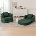 thumbnail image 4 of GNIXUU Folding Sofa Bed,Boneless Chaise Lounge Chair, 2 in 1 Convertible Sofa ,Comfy Small Reading Couch Recliner, Chenille Floor Sleeper for Living Room, Bedroom, Home Office, Green, 4 of 7