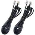 thumbnail image 1 of Phone Cord,Glian 2 Pack 6P4C 2M 6.5ft Black Phone Telephone Extension Cord Cable Line Wire RJ11 Modular Plug for Landline Telephone Modem Accessory, 1 of 1