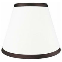 Urbanest Hardback Silk Coolie Shade, 5x9x7", Off White With Coffee Trim