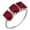 Created-Ruby, variant on 10k White Solid Gold Emerald-cut 3-Stone Created Ruby and Natural Diamond Birthstone Anniversary Ring