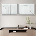 thumbnail image 2 of PixonSign Framed Wall Art Set Mid-Century White Polygon Landscape Abstract Canvas Prints Geometric Splicing Modern Art Decoration Minimalist for Living Room, Bedroom, Office - 16"x24"x2 White, 2 of 5