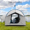 thumbnail image 4 of Waterproof SUV Tailgate Tent for 5-6 Person Camping, 2000mm Water-Resistant Polyester Car Tent with 3 Doors and Mesh Window, Grey and Blue, Fits Hatchbacks, CUVs, and Minivans, 4 of 7