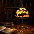 thumbnail image 2 of Stained Glass Style Black Bat Table Lamp, Vintage Black Bat Stained Resin Night Light, Halloween Gothic Resin Desk Light for Bedroom, Living Room, Home & Office, 2 of 7