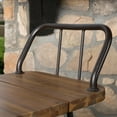thumbnail image 4 of Edward Outdoor Industrial Acacia Wood Barstools with Iron Frame, Set of 4, Teak, Rustic Metal, 4 of 6