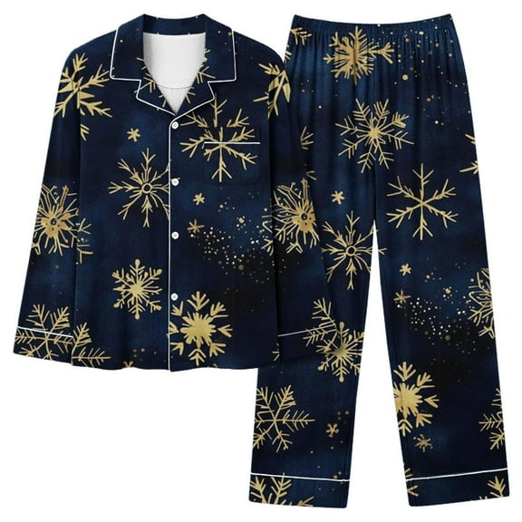 FAWUUDO Womens Pajamas Set Long Sleeve Christmas PJ Sets Soft Lounge Set for Women Sleepwear Joggers with Pockets