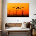 thumbnail image 3 of Elephant Stock Airport Landing Silhouette Wall Art - Horizontal Canvas Wall Art - Hallway Wall Decor - Transportation Canvas - Orange And Black Decor - 48" x 32", 3 of 8